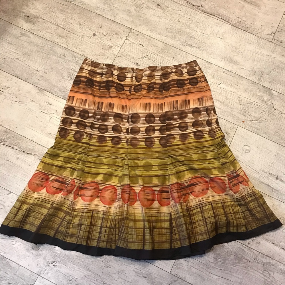 Talbots flare skirt fall pastel print plus size 14